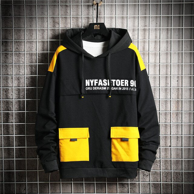 Winter Fashion Loose Men's Hoodies Tooling Hip Hop Sweatshirt Male Harajuku Japanese Streetwear Hoodie Men-5