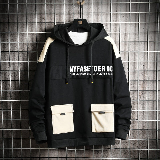 Winter Fashion Loose Men's Hoodies Tooling Hip Hop Sweatshirt Male Harajuku Japanese Streetwear Hoodie Men-3